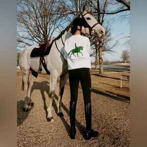 Stewie Unisex Equestrian Crewneck in White